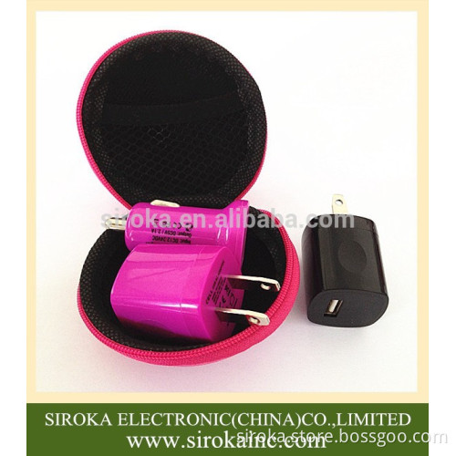 Factory supply NEW 5V 1.5A US plug USB AC travel adapter mini travel wall charger with customized package